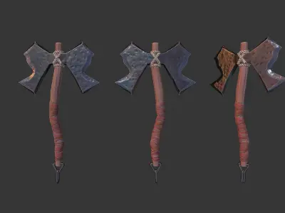 Axe Pack C Low-poly 3D model