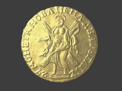 Old coin Catherine 3D print model