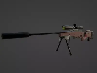 AWM Sniper Rifle Low-poly 3D model get