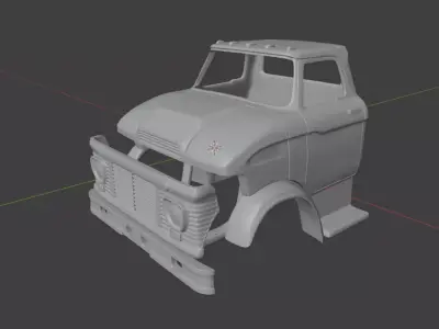 1966 Ford N600 truck cab 3D print model