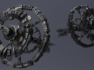  Sci-Fi Space Station Black 