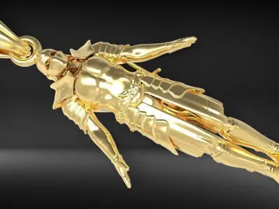 Knight in Shining Armour Pendant 3D print model buy