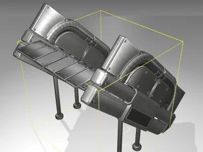 Futuristic Stairs - 24 - Basic Textures Low-poly 3D model