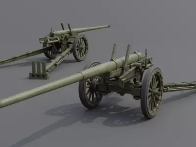 Experimental 10cm AT Gun Low-poly 3D model