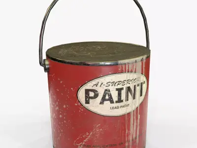 Paint Can Vintage Game Ready PBR Textures 3D Low-poly 3D model