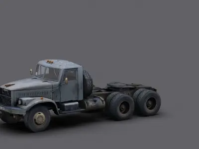 USSR KrAZ 256 truck Low-poly 3D model