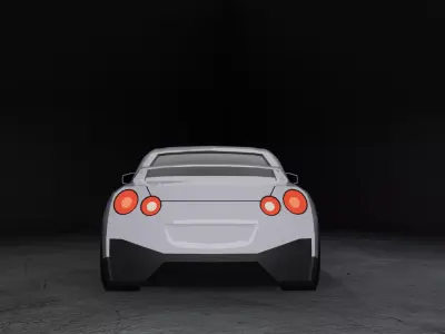 Stylized Nissan GTR 35 - Game Ready Low-poly 3D model