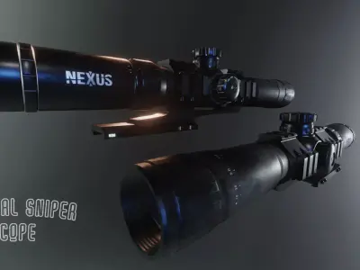 TACTICAL Sniper Scope Game Ready Low-poly 3D model