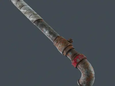 Rusty Iron Pipe Weapon - PBR Game Ready Low-poly 3D model