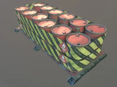 Oil Barrel Kit Low-poly 3D model