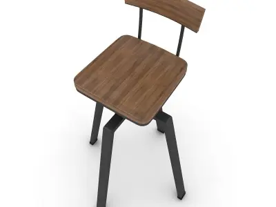 Adjustable Swivel Bar Stool  3D model