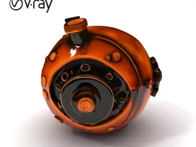 Steampunk Gear Orb Model Pack Low-poly 3D model