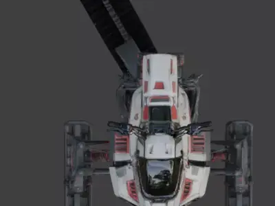 Realistic Sci-Fi Arctic Crawler Bike Low-poly 3D model