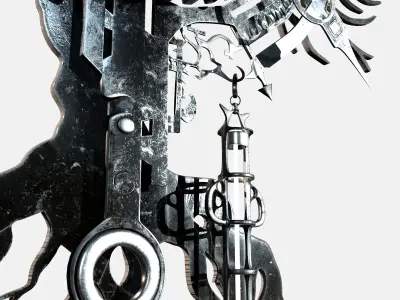 industrial clock 3D model