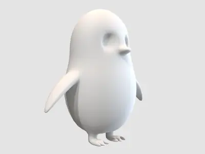 little cartoon penguin  3D model