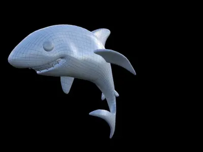 SHARK icon Low-poly 3D model