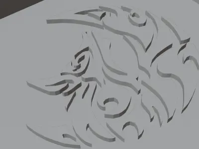 wolf logo 3D model purchase