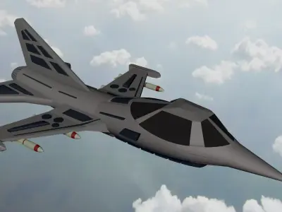 Fighter airplane Low-poly 3D model