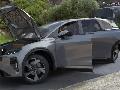 Lucid Gravity 2024 Electric SUV Rigged 3D model