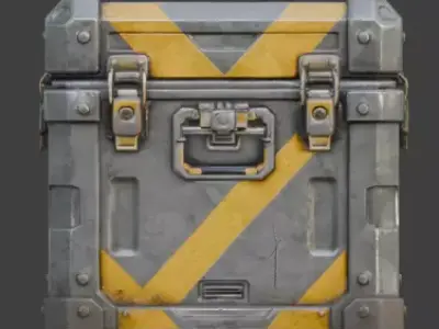 Realistic Sci-Fi Hazard Crate 3D Model Low-poly 3D model