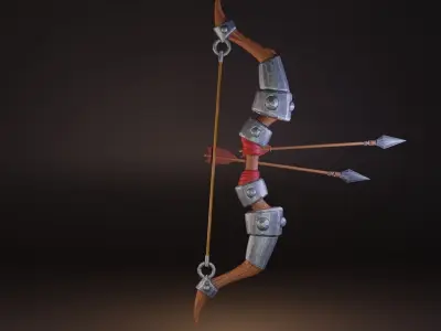 Stylized Medieval Weapons Set Lowpoly PBR Low-poly 3D model