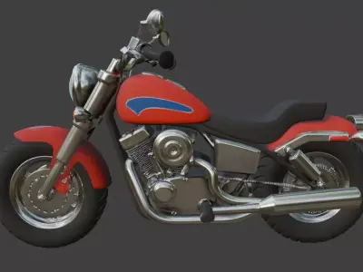 Cartoon Motorcycle 3D Model 3D model get
