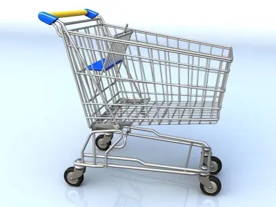 Shopping cart 3D model 3
