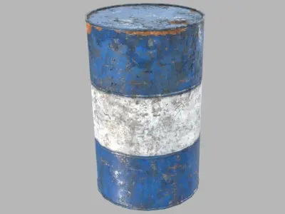 Oil Drum Low-poly 3D model get