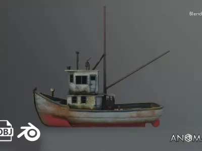 rusty tugboard 3D model