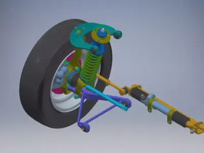 off-road vehicle suspension steering  Low-poly 3D model