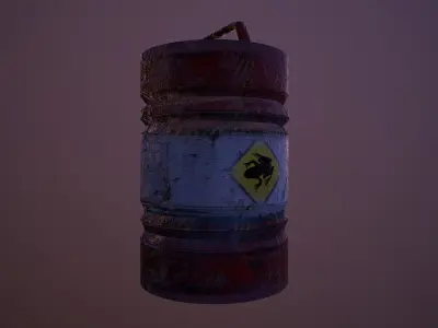 Toxic Barrel Low-poly 3D model
