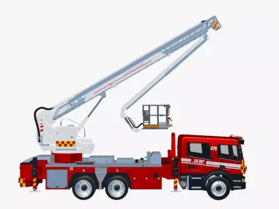 Skylift F34 RLX Mobile Truck Rescue Crane 3D model
