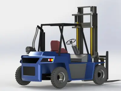 Forklift 3D model  Low-poly 3D model