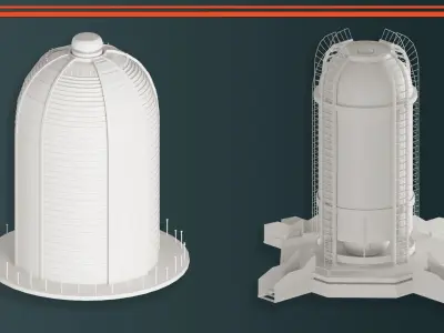 Industrial Tanks VOL-05 Low-poly 3D model