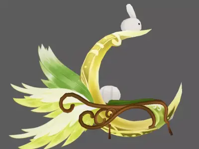 fairy flying chair lowpoly  Low-poly 3D model