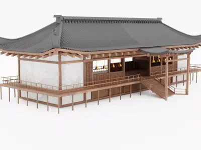 JAPAN TRADITIONAL BUILDING Low-poly 3D model