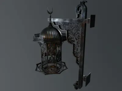 Arabic-Style Game-Ready Lantern Low-poly 3D model