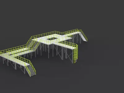 Modular industrial platform 02 3D model
