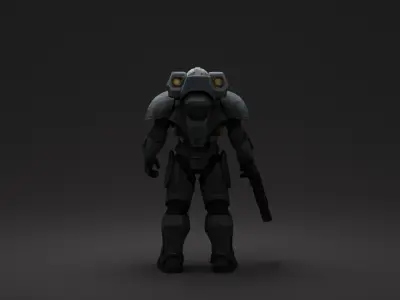 Sci Fi Soldier Low-poly 3D model