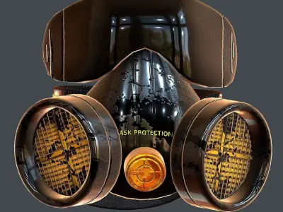 Gas mask helmet 3d model scifi Low-poly Low-poly 3D model Low-poly 3D model 3