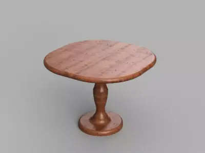 Table wooden side Free 3D model