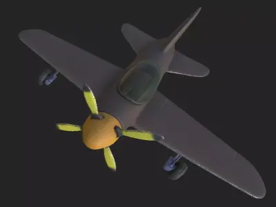 airplane sport 1 cartoon Free low-poly 3D model