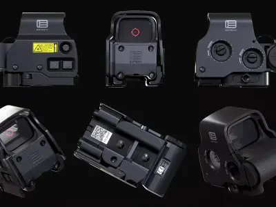Holographic Weapon Sight Eotech EXPS3 Low-poly 3D model