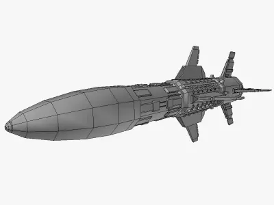 Missile 7 sci-fi low poly Low-poly 3D model