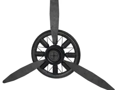 Propeller plane 2 Low-poly 3D model