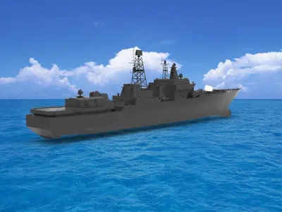 Udaloy-class destroyer 3D model purchase