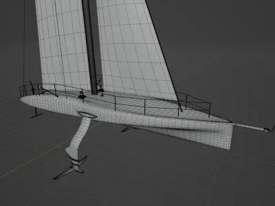  AC75 New Zealand Taihoro America Cup race yacht 3D model hydrofoil 