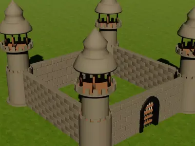 Low-poly Simple Castle Low-poly 3D model