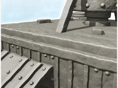 Steel survival base with large overhanging chimney -1- 3D print model