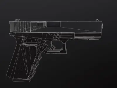Pistol Glock 17 Bonus Bullet Low-poly 3D model